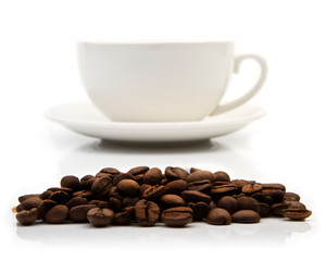 Coffee cup on white background