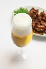 焼きホルモンとビール