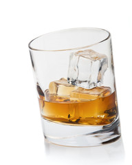 whisky and ice cube, a studio shot