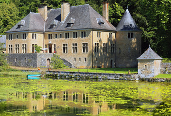 Fototapeta na wymiar The lovely manor house of Lac Orval, Belgium