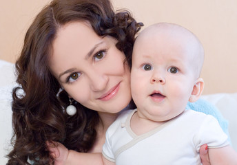 young mum together with a small son