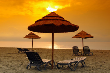 transats sur la plage