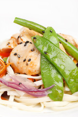 chicken with vegetables and noodles