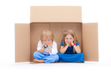 In a cardboard box