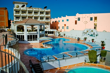 Fototapeta na wymiar The hotel view in Egypt