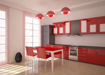 modern kitchen room render