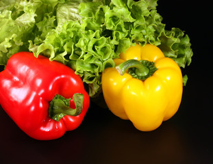 Red and yellow peppers