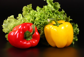 Red and yellow peppers