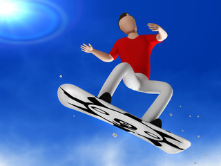 Snowboarder 3D man - 29712906