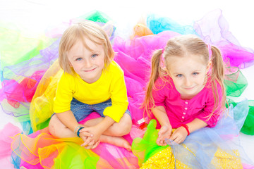 Little girl and boy