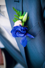 Boutonniere on a man's jacket