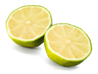 Two fresh lime slices