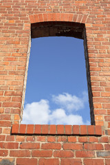Open window in the brick wall