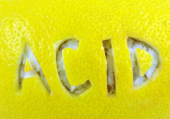 Inscription on a lemon surface