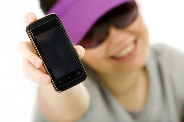 Teenager holding a phone