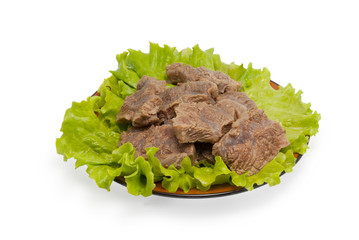 Pieces of boiled meat