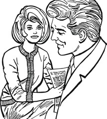 ilustracion con una pareja de enamorados