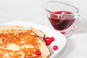 Tasty pancakes with a syrup