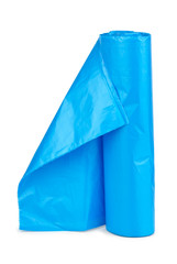 Roll of blue plastic garbage bags