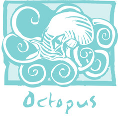 Octopus in blue