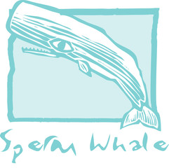 Sperm Whale in Blue