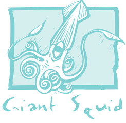 Giant Squid in Blue