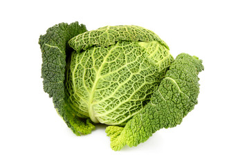 Fototapeta premium Savoy cabbage isolated on white