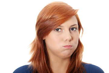 Fototapeta premium Young woman with hiccup