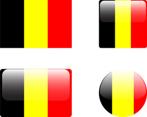 belgium flag & buttons collection - vector