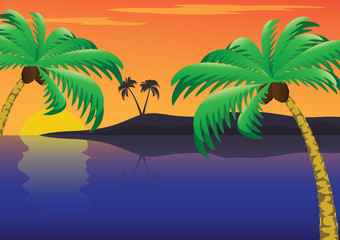 Fototapeta na wymiar Tropical sunset