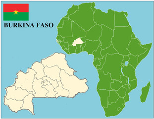 Fototapeta premium Burkina Faso emblem map africa world business success background