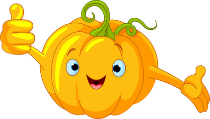 Pumpkin Character  giving thumbs up