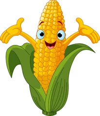 Rolgordijnen Corn Character Presenting Something © Anna Velichkovsky