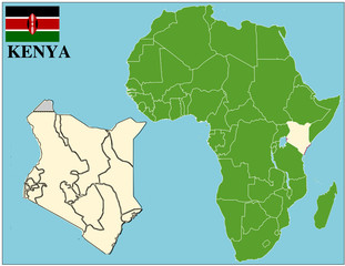Fototapeta premium Kenya emblem map africa world business success background