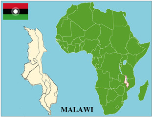 Malawi emblem map africa world business success background