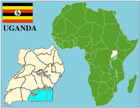 Uganda emblem map africa world business success background
