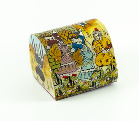 small ornamental box on white background