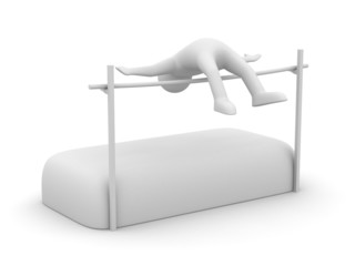 High jumps. Track and field athletics. Isolated 3D image