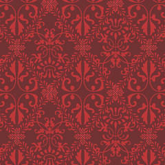Red repeating floral background