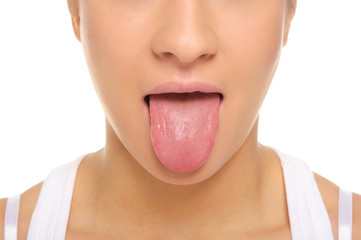 Woman stick ones tongue out