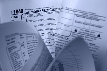 crumpled tax form