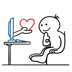 figur mann im chat bekommt herz