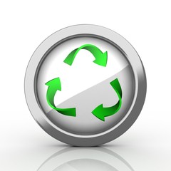Recycling Symbol. White background, 3d render
