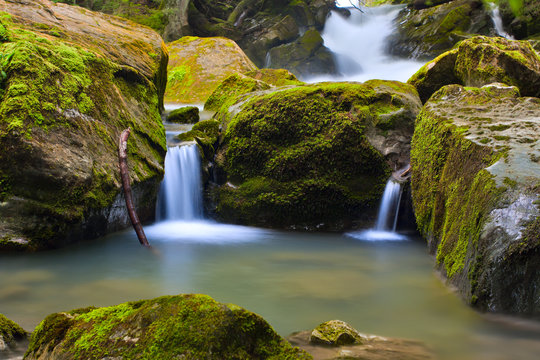 Waterfall in green nature