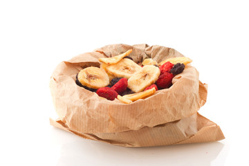 dried fruit in paper bag
