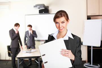 young business woman  in office