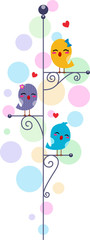 Obraz premium Lovebirds Perched on a Lamppost