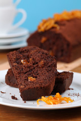Chocolate cake with candied orange peel