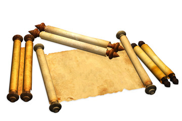 Scrolls of old parchment