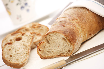 Sliced Bread On White background